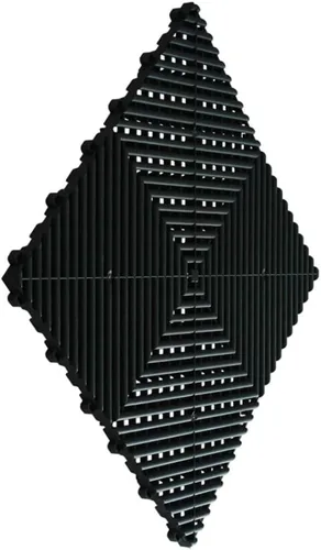 Miniatura 2 de Swisstrax Ribtrax PRO Azulejos Entrelazados para Piso de Garaje, 15.75 x 15.75 Pulgadas, Negro Azabache, Juego de 24 Piezas
