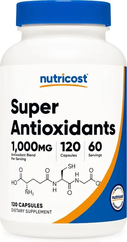 Nutricost Super Antioxidantes (1000 mg) 120 cápsulas – Suplemento antioxidante para hombres y mujeres con Acai, Goji, arándanos y más, 60 porciones