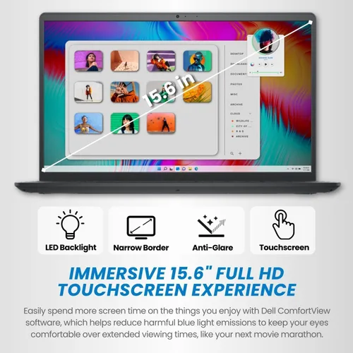 Miniatura 5 de Dell Inspiron Laptop con pantalla táctil FHD de 15.6 pulgadas, Intel Core i5 de 13ª generación, RAM DDR4 de 12 GB, almacenamiento de 1 TB