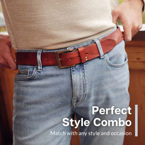 Miniatura 5 de Amsterdam Heritage Cinturones de cuero para hombre, cinturones de vestir casuales para hombre, cinturones de cuero italiano de grano completo