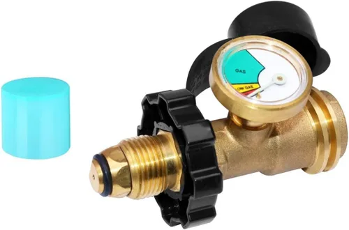 Miniatura 6 de DOZYANT Adaptador Universal de Tanque de Propano POL con Medidor – Convierte Válvula de Servicio de Tanque LP POL a QCC1 / Tipo 1, Conexión de Tipo