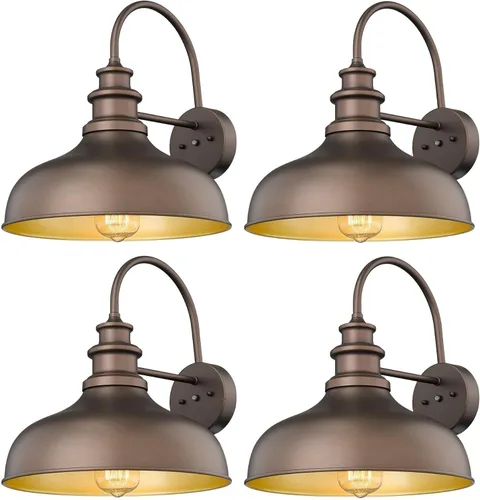 Miniatura 17 de Bestshared Luz de granero de granja con sensor de anochecer a amanecer, aplique de pared exterior antioxidante, farol de pared al aire libre