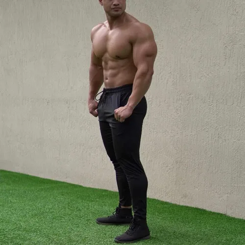 Miniatura 3 de BROKIG Pantalones deportivos ligeros para hombre, pantalones deportivos de entrenamiento para hombre con bolsillo con cremallera