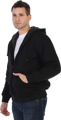 Miniatura 5 de Gioberti Chaqueta con capucha de forro polar pesado para hombre