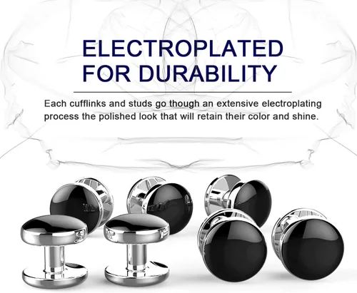 Miniatura 5 de Gemelos para hombres, camisa de esmoquin de acero inoxidable 316L, accesorios únicos de negocios, novio, boda, negro, plata, oro, joyería para hijo