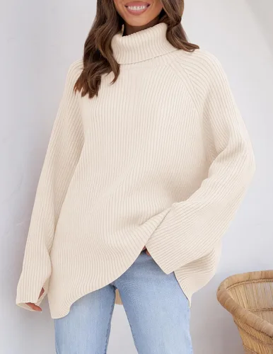 Miniatura 3 de ZESICA Women's 2024 Winter Sweaters Oversized Turtleneck Long Sleeve Chunky Knitted Pullover Sweater Jumper Tops