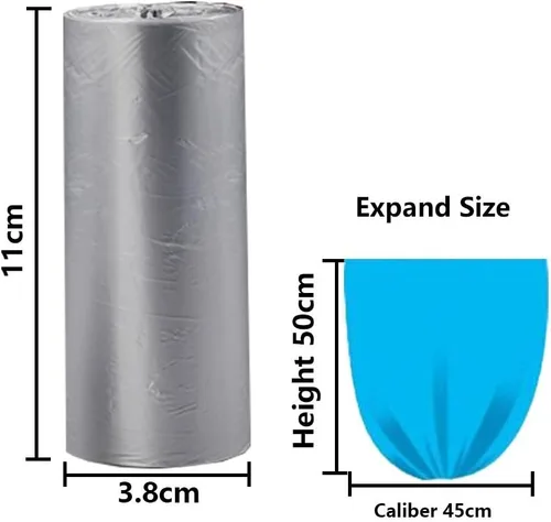Miniatura 3 de 5 rollos de bolsas de basura pequeñas, bolsas de basura de cocina desechables de 4 galones de material fuerte y delgado, bolsas de basura de Plata