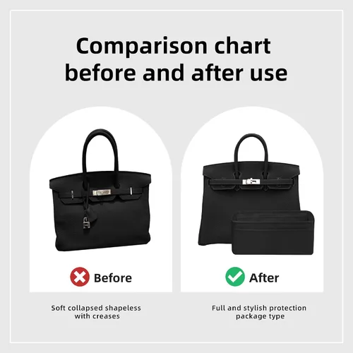 Miniatura 4 de DGAZ Organizador de bolso, sedoso y suave, seda, bolso de mano de lujo en moldeadores de bolsa, para mujer, se adapta a bolsas Birkin 25303540