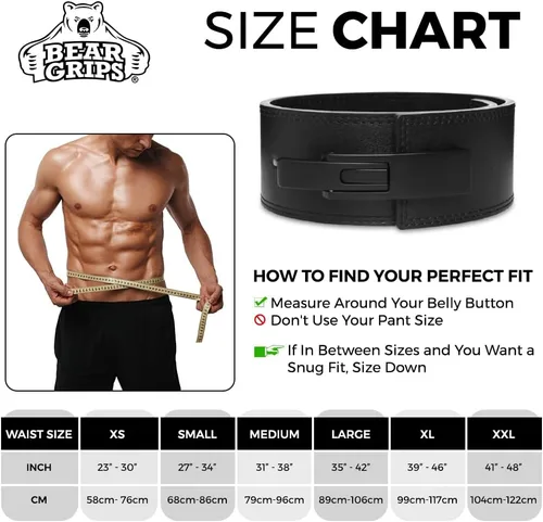 Miniatura 2 de Bear Grips 10mm Suede Leather Lever Weight Lifting Belt, Perfect for Gym, Squats, Weights, For Men and Women, Gym Accessories, Powerlifting Belt