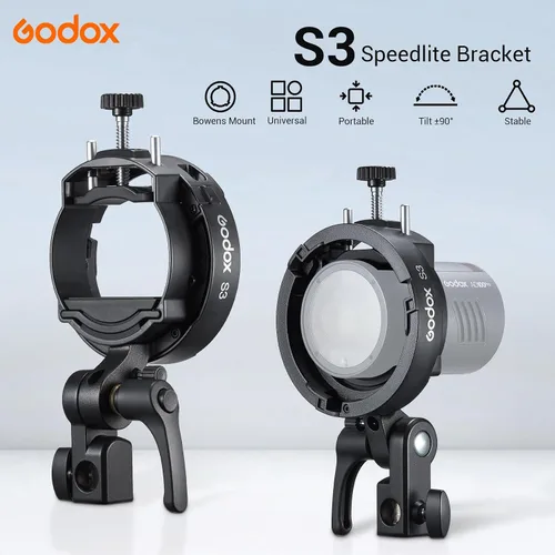 Miniatura 2 de Godox Soporte para flash S3 tipo S con soporte Bowens para Godox AD100 AD200 Pro II AD400 Pro II TT600 TT685II V100 V1 V1Pro TT350S V860III- S2