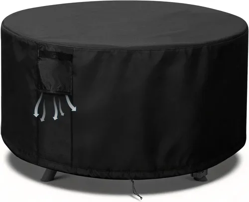 TheElves Cubierta redonda para hoguera de 42 pulgadas, impermeable, resistente para fogatas de propano de 41 a 42 pulgadas, fogatas de gas,