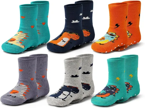 Miniatura 13 de Calcetines cálidos antideslizantes para bebés y niños, calcetines de invierno gruesos con agarres para bebés y niñas, calcetines antideslizantes