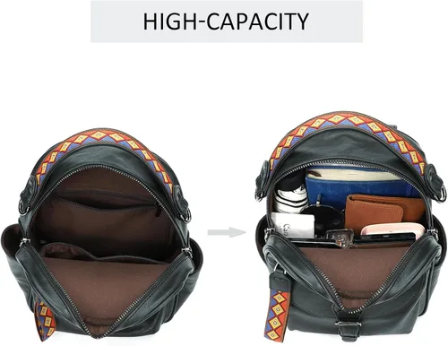 Miniatura 5 de KL928 Mochila pequeña para mujer, mochila de hombro a la moda, Carbón Gra, Mochilas Daypack
