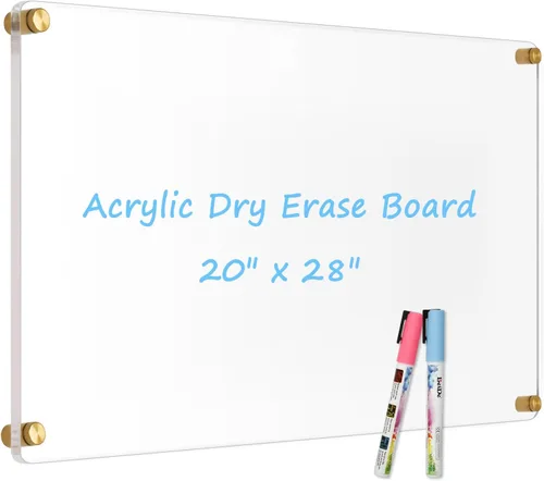 Miniatura 13 de Pizarra Blanca Acrílica para Pared, Pizarra Blanca Semanal Transparente de 12" x 12", Pizarra Blanca de Planificación Semanal Pequeña para Pared