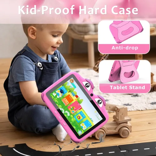 Miniatura 5 de YINOCHE Tableta infantil de 7 pulgadas para niños de 3 a 7 años, tabletas para niños pequeños, tabletas para niños de 32 GB, Android, tableta