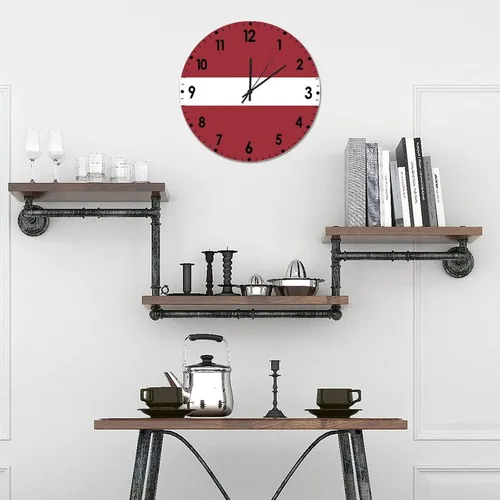 Miniatura 449 de Cheyan Reloj de pared con bandera de Canadá de 12 pulgadas, silencioso, sin tictac, de PVC, funciona con pilas, reloj redondo decorativo, regalo