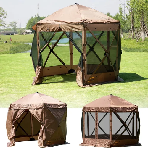 Lenotos Tienda de campaña desplegable de 10 x 10 pies, kiosco portátil para acampar al aire libre con estacas de tierra y bolsa de transporte, color