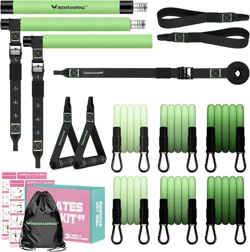 Miniatura 13 de Pilates Bar Kit with Resistance Bands, Multifunctional Pilates Bar for Women & Men with Heavy-Duty Metal Adjustment Buckle, Pilates Home Equipment