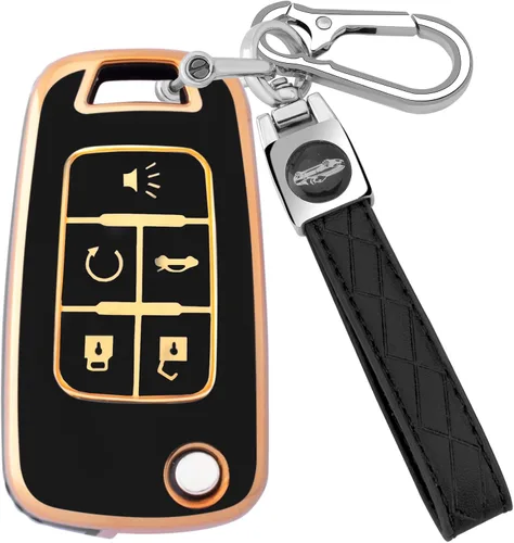 XIYANG TRADE Funda para llavero Chevy con llavero, funda de TPU suave para llave de protección completa para Camaro Cruze Equinox Malibu Impala