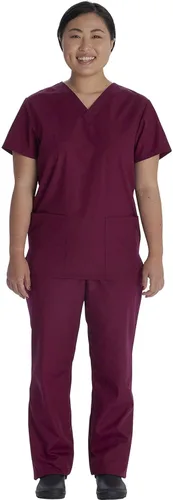 Vital Threads Conjunto de exfoliantes para hombres y mujeres con cuello en V y pantalón con cordón VT501C