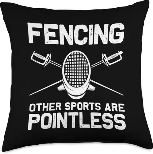 Miniatura 5 de Best Fencing Gift Fencing Accessories & Stuff Divertido diseño para hombres, mujeres, niños, esgrima, cojín deportivo, 16 x 16 pulgadas, multicolor