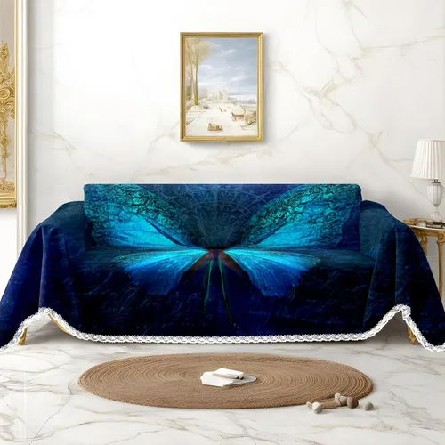 Miniatura 15 de Funda de sofá con estampado de flores y mariposas, fundas para sofá, fundas para sillón, funda resistente a las manchas, protector universal