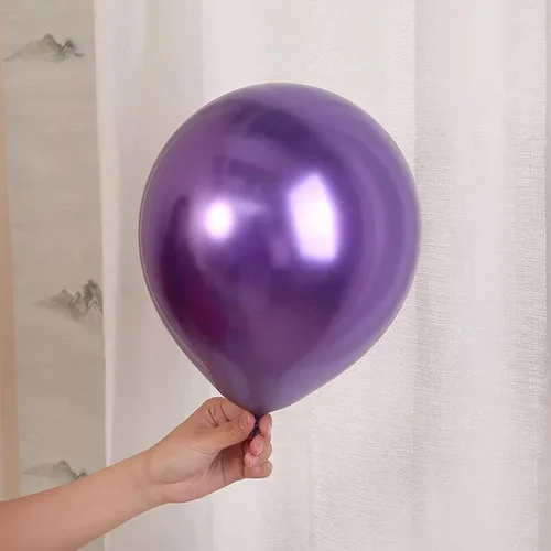Miniatura 5 de 50 globos metálicos morados de 12 pulgadas, globos de fiesta morados cromados metálicos brillantes, para cumpleaños, boda, fiesta, Halloween