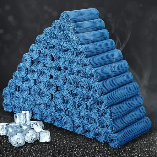 Miniatura 38 de Honoson Toalla de enfriamiento a granel – Toallas frescas para cuello y cara, microfibra transpirable y deportiva para gimnasio, yoga, viajes, Azul