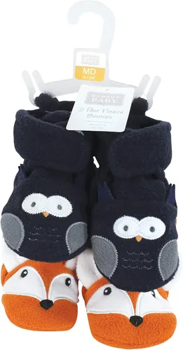 Miniatura 2 de Hudson Baby Baby-Girl's Animal Fleece Booties 2-Pack Socks
