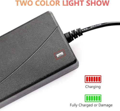 Miniatura 4 de Adaptador de corriente de 0.31 pulgadas 42V 2A con conector en línea de 3 clavijas para Dirt Quad, Pocket Mod, Sports Mod 36V Fuente de alimentación