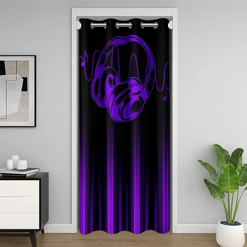 Miniatura 29 de Feelyou Cortina de puerta con ecuación matemática, privacidad, 1 panel, 34 x 80 pulgadas, espacio exterior, galaxia, 30% a 50% opaco, aislamiento