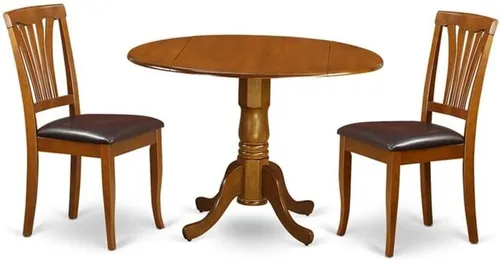Miniatura 13 de East West Furniture DLAV5-OAK-C - Juego de mesa y sillas de cocina de 5 piezas, incluye una mesa de comedor redonda con gotas y 4 sillas de comedor