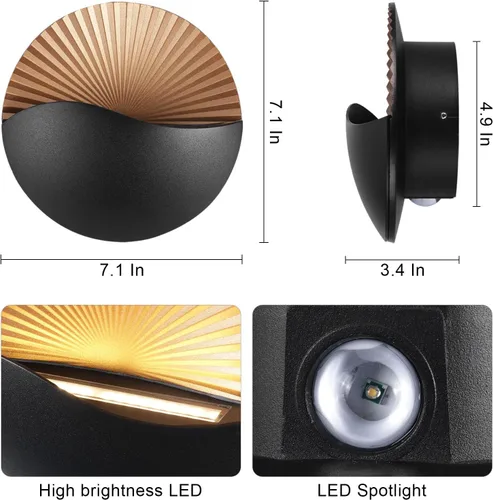 Miniatura 2 de XEYOU Aplique de pared moderno de 12 W, lámpara de pared LED impermeable IP65 de aluminio para interiores, montaje en pared, lámpara LED