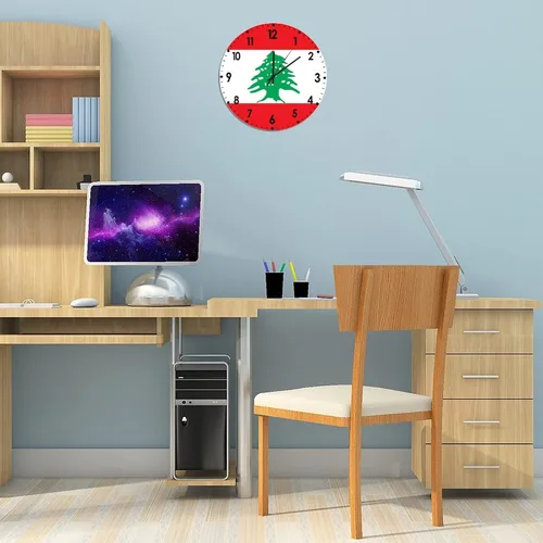 Miniatura 143 de Cheyan Reloj de pared con bandera de Canadá de 12 pulgadas, silencioso, sin tictac, de PVC, funciona con pilas, reloj redondo decorativo, regalo