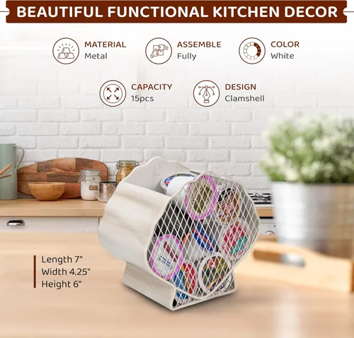 Miniatura 3 de Made Easy Kit Organizador de Cesta de Cápsulas de Café Decoración Útil - Compatible con Cápsulas Keurig K-Cup - Decoración Funcional de Barra