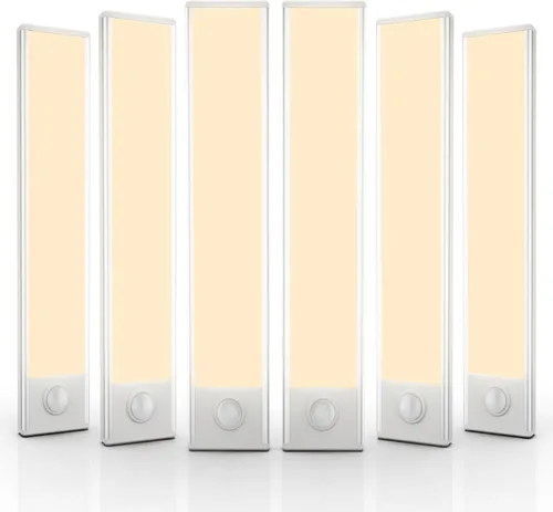Miniatura 10 de Paquete de 6 luces inalámbricas para debajo del gabinete, 32 luces LED recargables con sensor de movimiento para interiores, luces magnéticas Luz