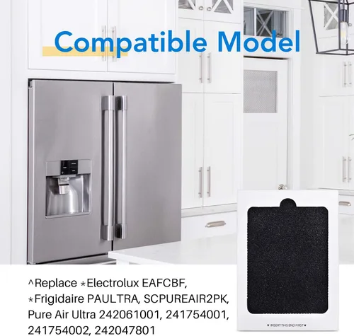 Miniatura 4 de ICEPURE Filtro de aire para refrigerador, compatible con Frigidaire® y Electrolux®, Pure Air Ultra 241754002, 242061001, 242047801, 241754001