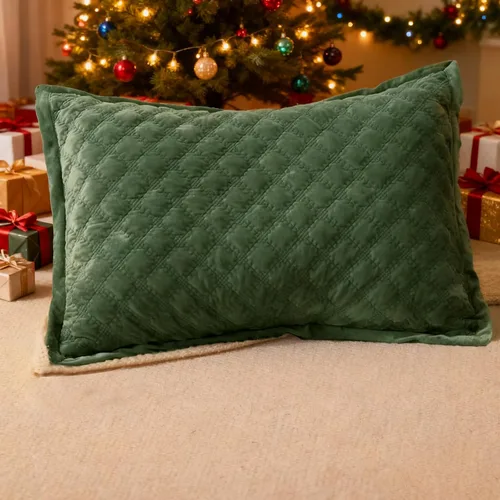 Miniatura 23 de Funda de Almohada Decorativa 18x18 1 Pieza Funda de Almohada Cuadrada de Terciopelo Suave Amigable con la Piel Proceso Cruzado Fundas de Cojín Verde