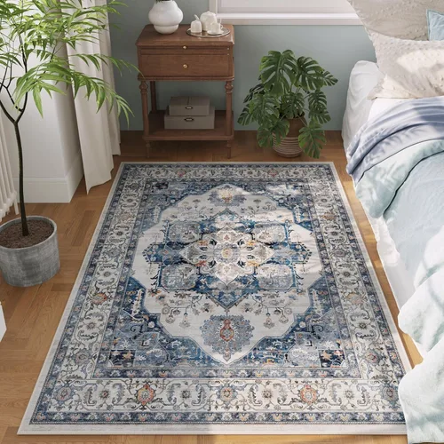 Miniatura 78 de Rugcomf Alfombra de pasillo de 2 x 6 pies, lavable, bohemio, suave, antideslizante, no desprende pelusa, lana sintética, estilo vintage para cocina