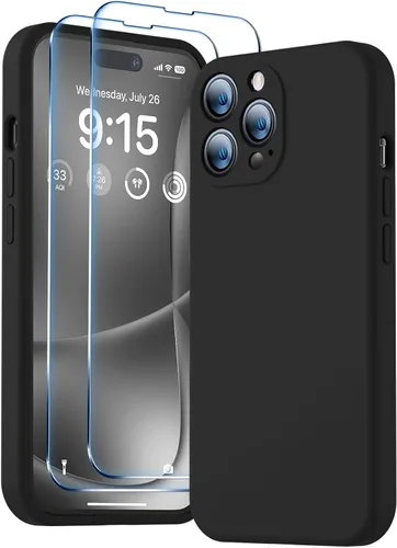 Miniatura 50 de BossKiss Funda compatible con iPhone 13 Pro, silicona de alta calidad mejorada [protección de cámara] [2 protectores de pantalla]