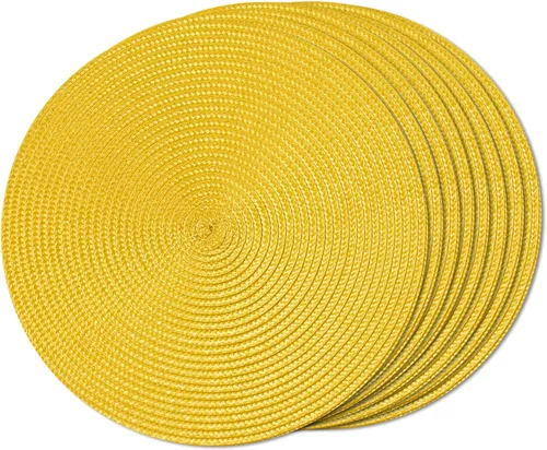 Miniatura 27 de FunWheat Juego de 4 manteles individuales redondos trenzados para mesas de comedor, tejidos, lavables, antideslizantes, pequeños de 13 pulgadas