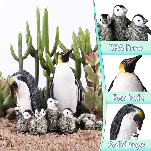 Miniatura 4 de EOIVSH 12 figuras de juguete de animales polares de plástico, figuras realistas de animales árticos para niños, juego de juguetes educativos