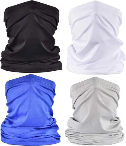 Mascarilla tipo bufanda para protección contra polvo, rayos UV, pasamontañas, para correr, verano, pesca, ciclismo, 4 piezas
