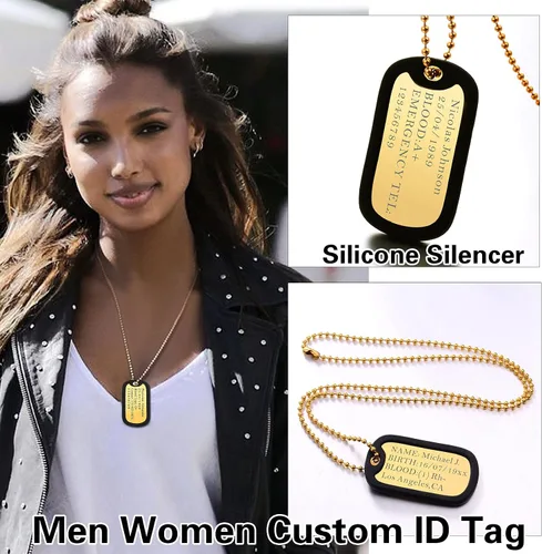 Miniatura 6 de U7 Collar con foto personalizada para hombres y mujeres, joyería de regalo personalizada de acero inoxidablechapado en oro, colgante de placa