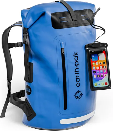 Miniatura 19 de Earth Pak Mochila impermeable - Mochila de senderismo resistente - Bolsa con cierre enrollable - Bolsa seca acolchada con carcasa impermeable