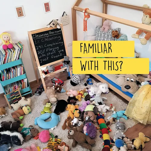Miniatura 4 de SMART WALLABY Silla Puf de Almacenamiento para Animales de Peluche 2 Tamaños en 1 Organizador de Juguetes de Peluche para Niños 100% Algodón