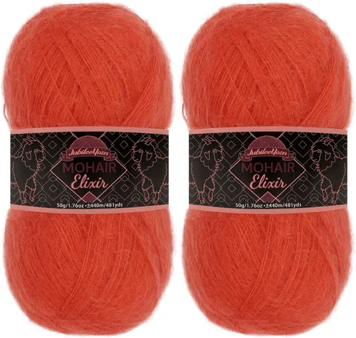 Miniatura 37 de JubileeYarn Mohair Elixir Yarn - 50g/Skein Baby Wool Blend - Cosmopolitan - 1 Skein