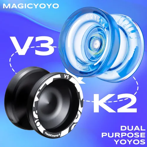 Miniatura 2 de MAGICYOYO Yoyos responsivos para niños principiantes, paquete de 2 Pro Yoyo, truco de doble función, Yoyo V3 + Yoyo K2 de cristal con 12 cuerdas