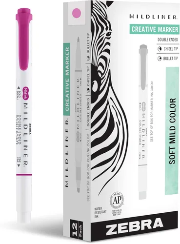 Miniatura 25 de Zebra Pen Mildliner - Resaltador de doble punta, puntas gruesas y finas, Azul