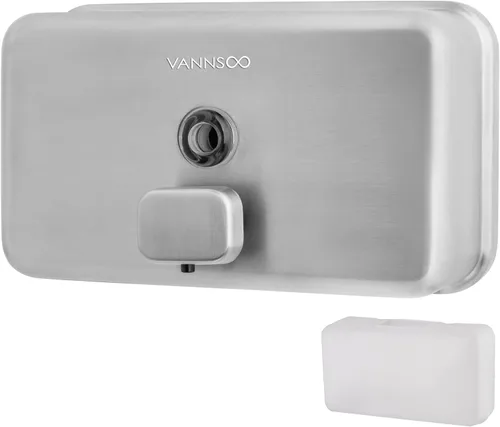 Miniatura 12 de Dispensador de jabón de manos montado en la pared, 40.6 fl oz, 40 onzas, dispensador de jabón líquido negro comercial de acero inoxidable para Negro